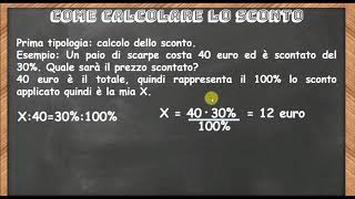 Come calcolare lo sconto [upl. by Luttrell]