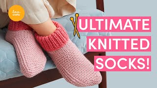 How to knit DB cosy slipper socks  step by step tutorial [upl. by Javed]