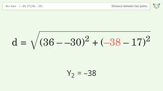 Find the distance between two points p1 3017 and p2 3638 StepbyStep Video Solution [upl. by Giovanna]