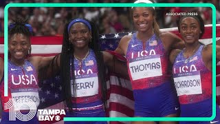 Team USA wins gold in the womens 4x100 final [upl. by Julianna]