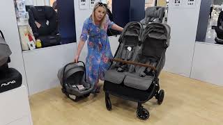 NUNA TRVL Side By Side Double Stroller Preview  Features amp Benefits  DestinationBabyKidscom [upl. by Roskes]