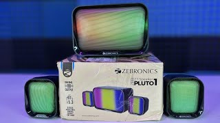 ZEBRONICS Newly Launched Pluto 121 Channel Desktop Speaker⚡️UNBOXING REVIEW⚡️USB POWERED RGB LIGHT [upl. by Anaidiriv134]