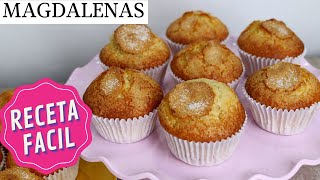 MAGDALENAS MUY ESPONJOSAS Y CON COPETE ✅  RECETA FACIL  LaDulcepedia [upl. by Nesta]