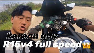 Crazy test ride on yamaha r15v4 😱  naga chapri president  Ajusto Naga [upl. by Meggi]