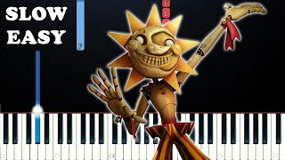 Five Nights At Freddys Security Breach  Daycare Theme SLOW EASY PIANO TUTORIAL [upl. by Eissac]