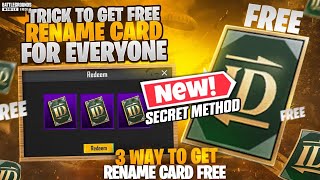 How To Get Free Rename Card In Bgmi  Bgmi Free Redeem Card Kaise Le  How to get rename card PUBG [upl. by Raffaj]