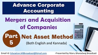 Mergers and Acquisition of Companies  Advance Corporate Accounting  Part 5  Net Asset Method Bcom [upl. by Orvas]