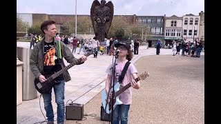 Busking cover of Serve the Servants by Nirvana Knife Angel performance [upl. by Sewell412]