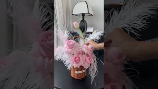 Creating a Stunning Flower Basket Adorned with Feathers 🌸✨ FlowerBasket CraftingJoy [upl. by Eatnhoj]