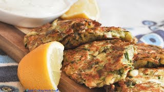 Greek Courgette Fritters  Kolokythokeftedes  Κολοκυθοκεφτέδες [upl. by Yvonne559]