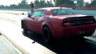 Another SRT DEMON wheelie at FAMOSO on 1272018 DRAG RACE PASS DODGE CHALLENGER [upl. by Booma]