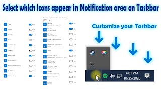 How to select which icons appear in Notification area on Taskbar Windows 10 [upl. by Alcine]