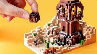 Making a Tiny Minecraft Pillager Outpost  Clay ASMR [upl. by Eletnahc778]