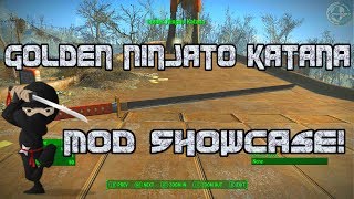 Fallout 4  Golden Ninjato Katana Mod Showcase XB1 [upl. by Llertniuq538]