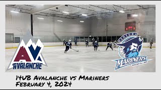 14U B Avalanche vs Mariners  February 4 2024 [upl. by Docila]