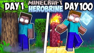 I Survived 100 Days as HEROBRINE in Hardcore Minecraft [upl. by Waverly]