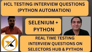 HCL Interview Questions  Selenium  Python Interview Selectors Hub [upl. by Inalel152]