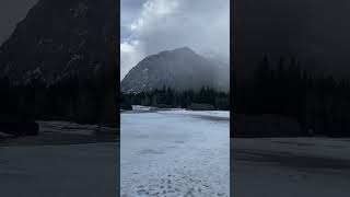 Bow Falls viewpoint in winter at Banff National Park Alberta [upl. by Trinatte]