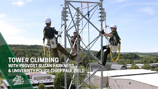 SUNY Morrisville Tower climbing with Provost Suzan Harkness amp UP Chief Paul Field [upl. by Miran]