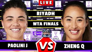 🔴LIVE ZHENG VS PAOLINI • WTA Finals 2024 Gameplay tennis WTAFinals paolini zheng [upl. by Ayamahs]