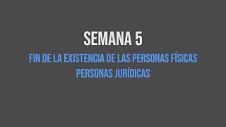 Fin de la Existencia de las Personas Físicas  Personas Jurídicas [upl. by Animrelliug]