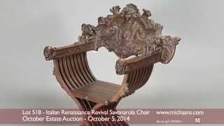 Italian Renaissance Revival Savonarola Chair [upl. by Dave288]