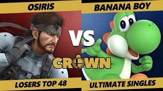 Crown 2019 SSBU  Osiris Snake Vs Armada  Banana Boy Yoshi Smash Ultimate Tournament L Top 48 [upl. by Hersch]