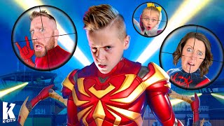 The RAFT Family FORTNITE Challenge New IRON SpiderMan Skin [upl. by Kinnon284]