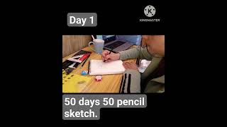 Day 1 of 50 days 50 pencil sketches  follow for long video of the same 🌹 [upl. by Ycram]