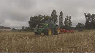 JOHN DEERE 6820 AVEC VÄDERSTAD CARRIER 5000  Déchaumage rapide de colza [upl. by Rohclem]