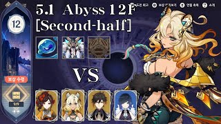 Genshin impact Harbinger of Dawn Main DPS C0 Xilonen wChiori  51 Spiral Abyss 12F Second Half [upl. by Gylys]