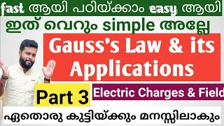 Gausss Law amp its applications 12th Physics Chapter 1 Part 3 [upl. by Cordelia]