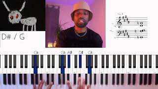 Drake  8AM in Charlotte piano tutorial best version [upl. by Anaer]