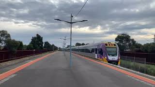 VLine Vlocity Trains Passing at Ardeer Station [upl. by Eladnek]