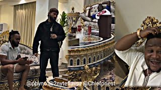 Phyno celebrating his 2024 Mercedes Maybach with Flavour and Cubana Chief priest [upl. by Ashatan]