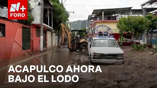 Calles llenas de grandes cantidades de lodo en Acapulco por el huracán John  Las Noticias [upl. by Pfaff775]