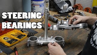 HowTo Replace dirt bike steering stem bearings [upl. by Llenet390]