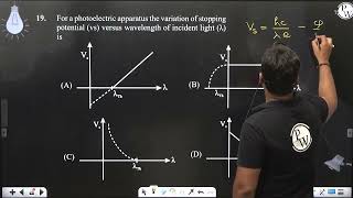 For a photoelectric apparatus the variation of stopping potential vs versus wavelength of inci [upl. by Lunette942]