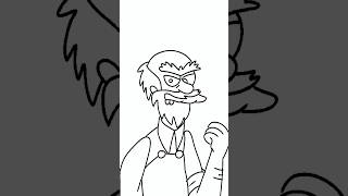 Let’s Draw Groundskeeper Willie  The Simpsons shorts [upl. by Hadleigh724]