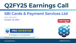 SBI Cards amp Payment Services Ltd  Q2FY25  Earnings Conference Call  concall sbicards [upl. by Adnama]