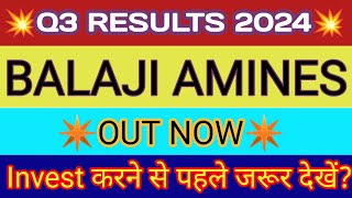 Balaji Amines Q3 Results 2024 🔴 Balaji Amines Result 🔴 Balaji Amines Share latest news 🔴 Balamines [upl. by Dreher]