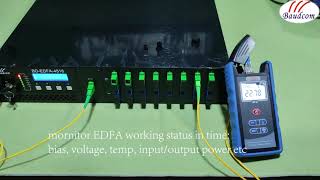 CATV Optical Amplifier EDFA Installaion Web Management LCD management [upl. by Ahsenav128]