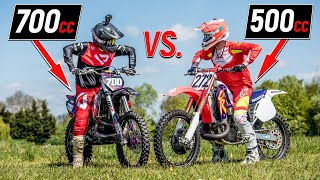 700cc vs 500cc 2 Stroke Dirt Bike Shootout [upl. by Elmo185]