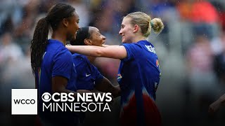 US Women’s Soccer wins match against South Korea 30 [upl. by Aerbma]