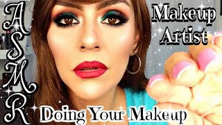 ASMR Whisper Makeup Artist Does Your Makeup Chewing Gum [upl. by Broddy]