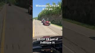 Crash in Wisconsin off Dubuque IA May15 24shortsaccidetscrazy trucking trendingmothertrucker [upl. by Elauqsap]