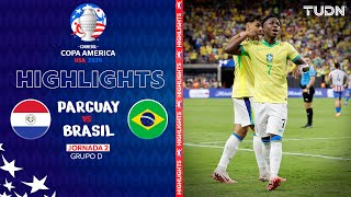 HIGHLIGHTS  Paraguay vs Brasil  Copa América 2024  J2  TUDN [upl. by Anitan]