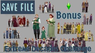 The Sims 4  Ultimate Decades Challenge  BONUS  Save File [upl. by Gillie]