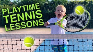 Teaching a 3 year old to play tennis Wimbledon 🎾 [upl. by Euqirdor]