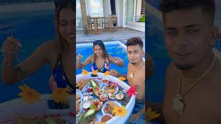 Maldives Me Kiya Floating ￼Breakfast 😍 ytshorts sonadey mukulgain mukulsona viralvideo [upl. by Rotman212]